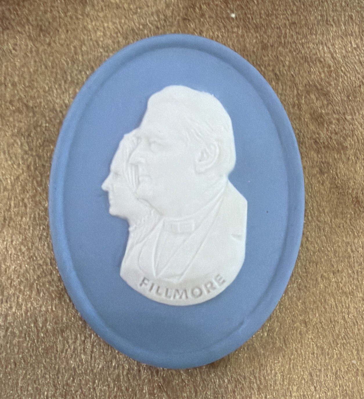 Wedgwood Jasperware President Millard&Abigail Fillmore Oval 2.25\ Wedgwood Jasperware President Millard&Abigail Fillmore Oval 2.25\