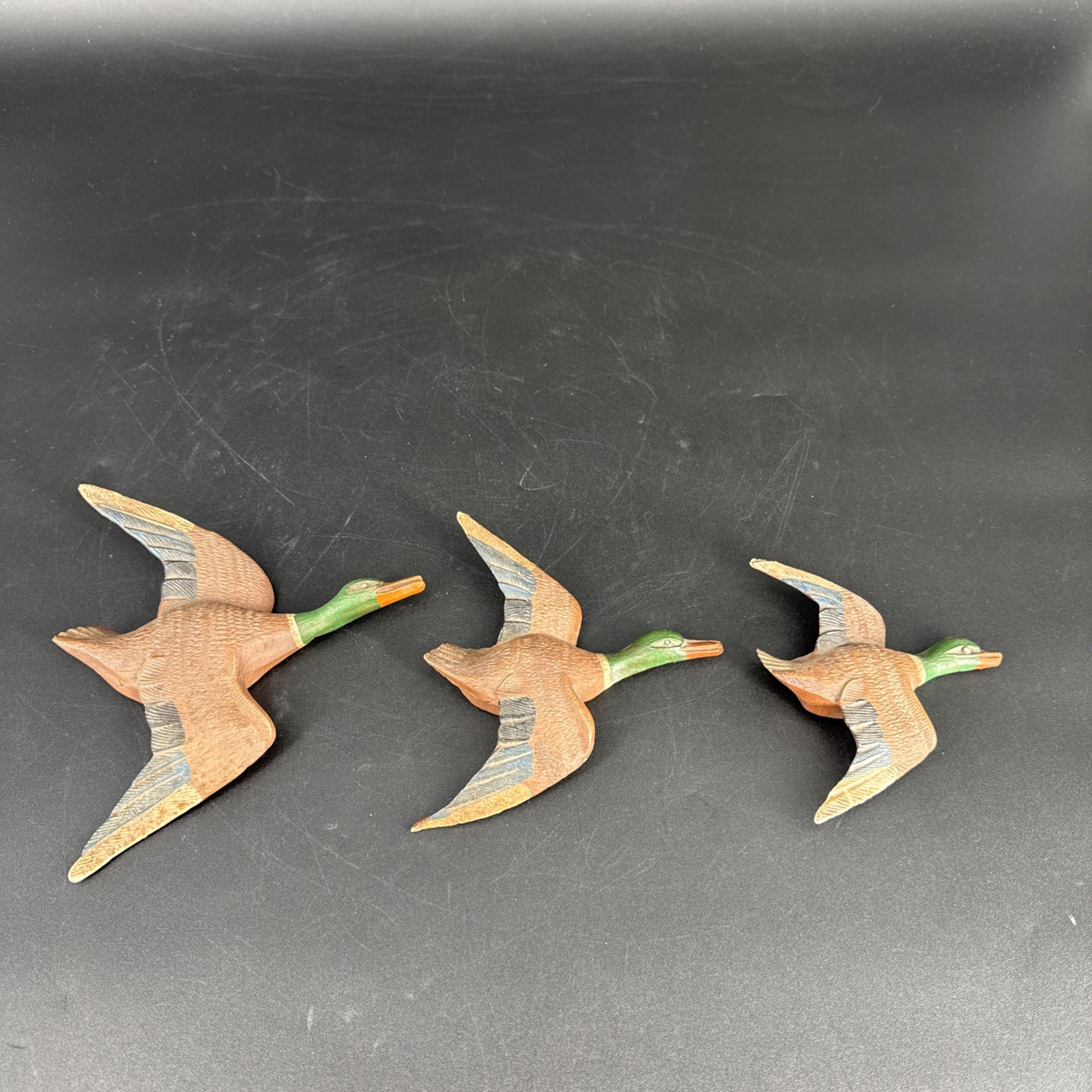 Vintage Flying Mallard Duck Wall Hangings Set of 3 Rustic Cabin Lodge Decor