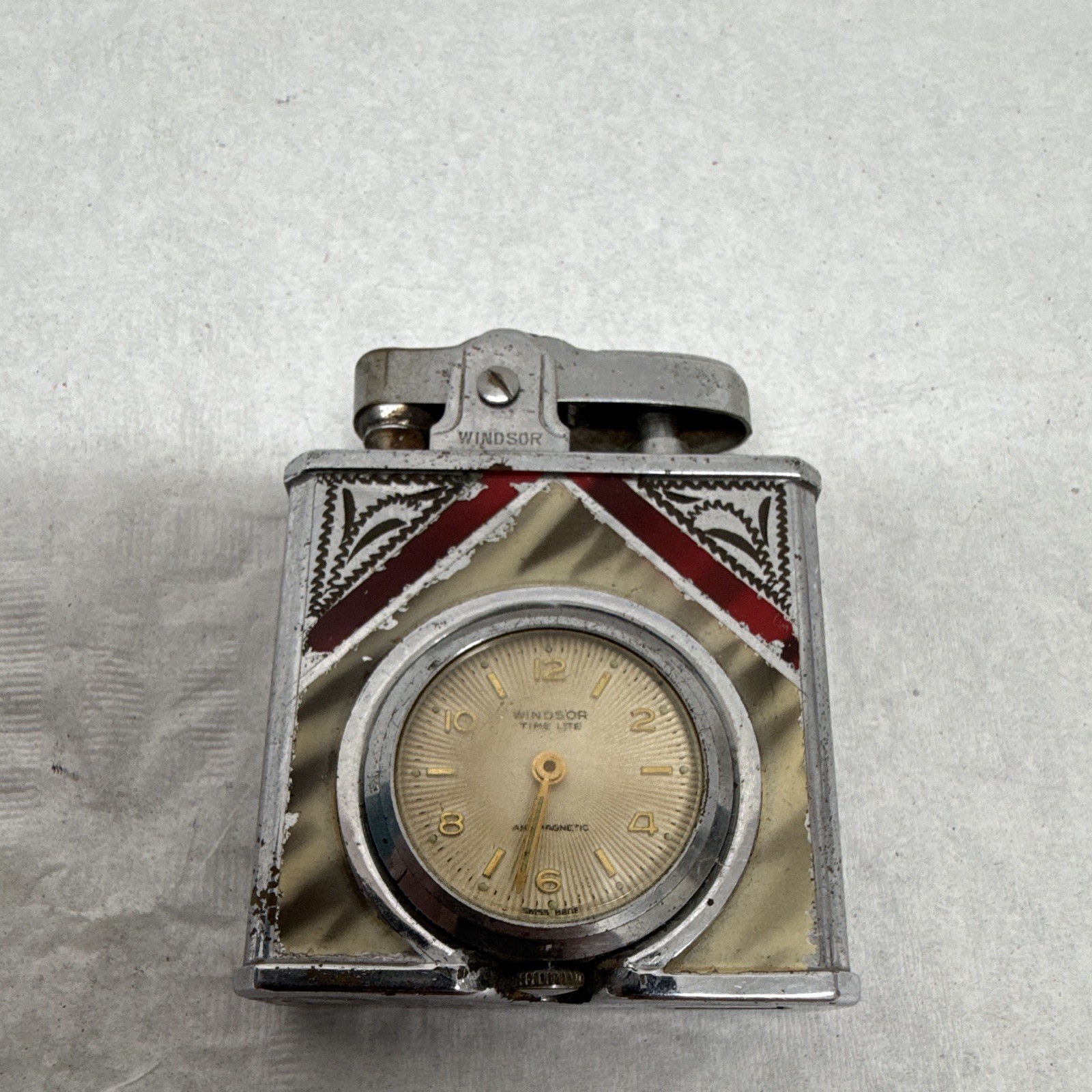 Vintage Windsor Deluxe Clock Lighter Vintage Windsor Deluxe Clock Lighter