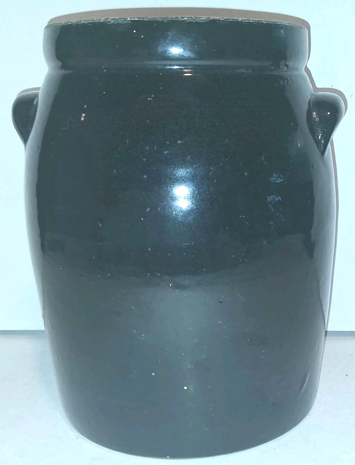 Antique Vintage Black Stoneware Crock 9 Antique Vintage Black Stoneware Crock 9