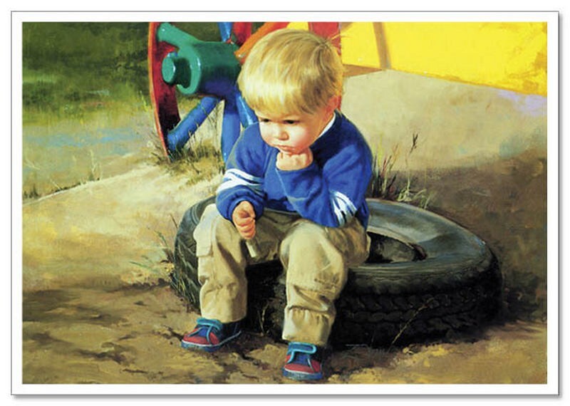 Lovely children-flowers of life Pretty Baby Boy KIDS ART NEW modern Postcard Lovely children-flowers of life Pretty Baby Boy KIDS ART NEW modern Postcard