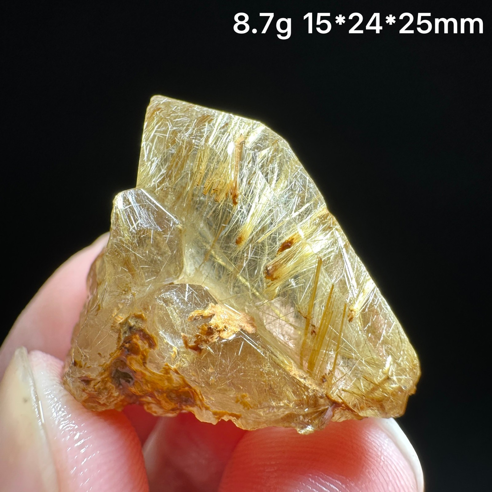 Golden Rutilated Quartz Specimen Rutile Inclusion Reiki Collectible Crystal