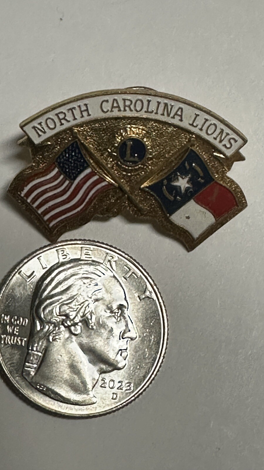 1968 Lions Club North Carolina Tar Heels Collectible Trading Flag Pin MD-31 1968 Lions Club North Carolina Tar Heels Collectible Trading Flag Pin MD-31