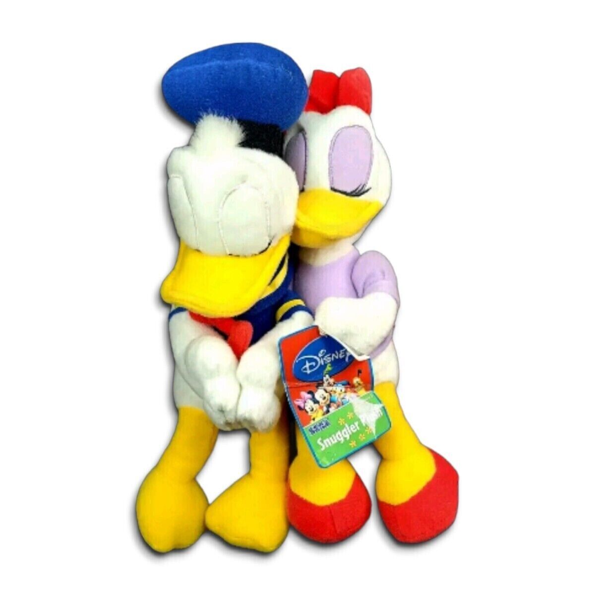 Disney SEGA Donald Daisy Duck Snuggler Plush Kissing Version 12 In Vintage Rare
