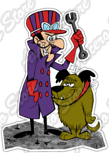 Dick Dastardly Muttley Dog Funny Cartoon Car Bumper Vinyl Sticker Decal 4\