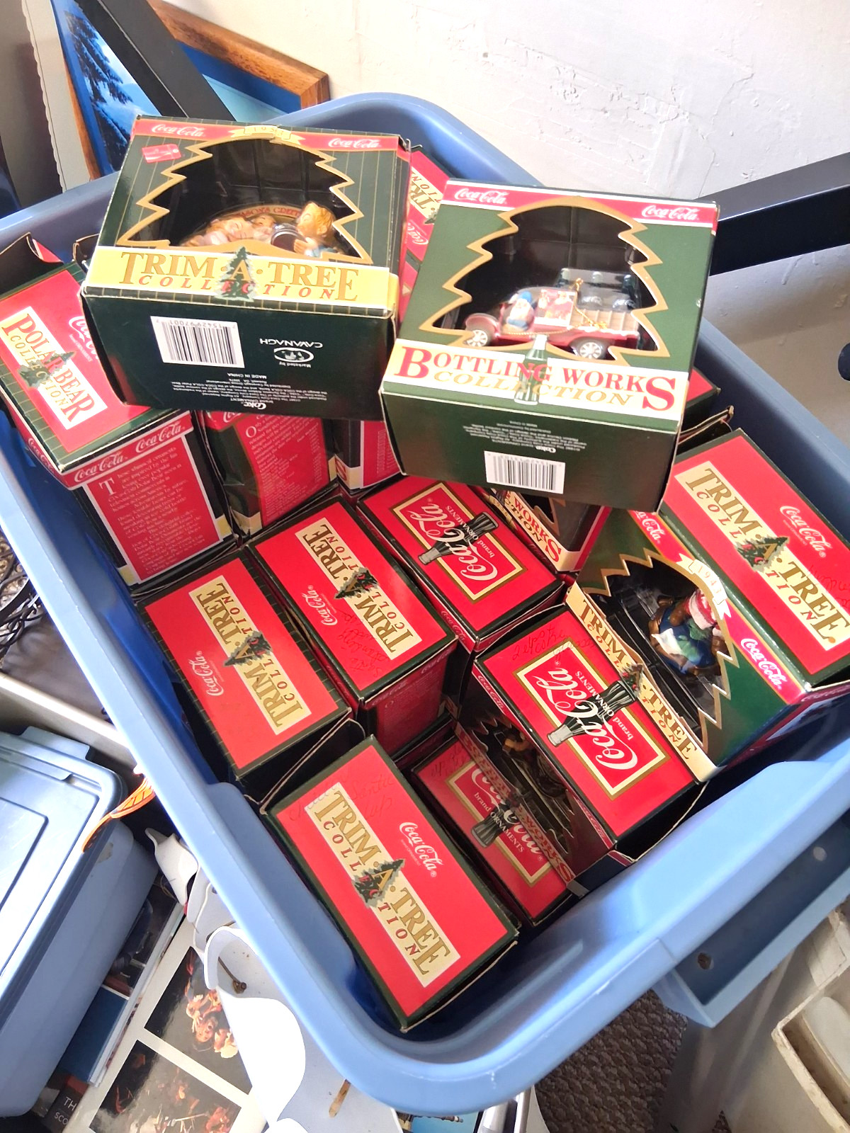 Lot Of 35 Vintage COCA COLA Christmas Tree Ornaments MANY VARIATIONS ALL BOXED