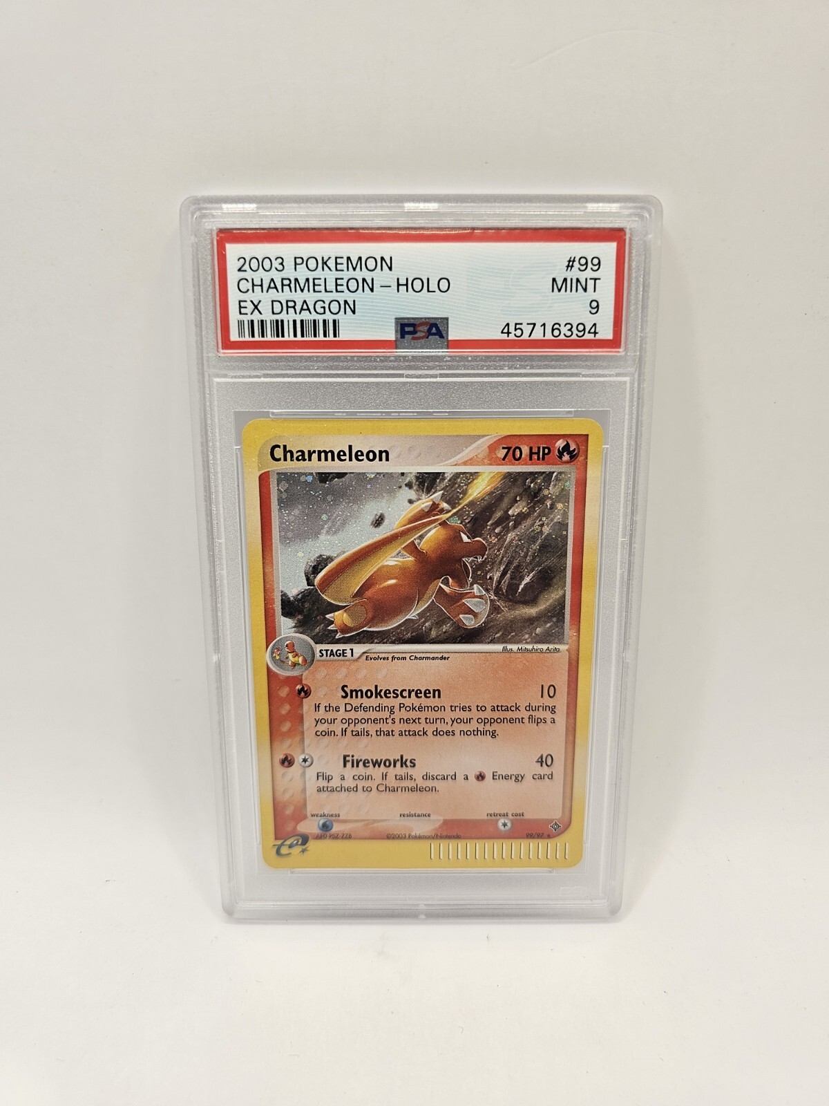 Pokemon Card Charmeleon 99/97 Pokemon EX Dragon PSA 9 Cosmos Holo ENG