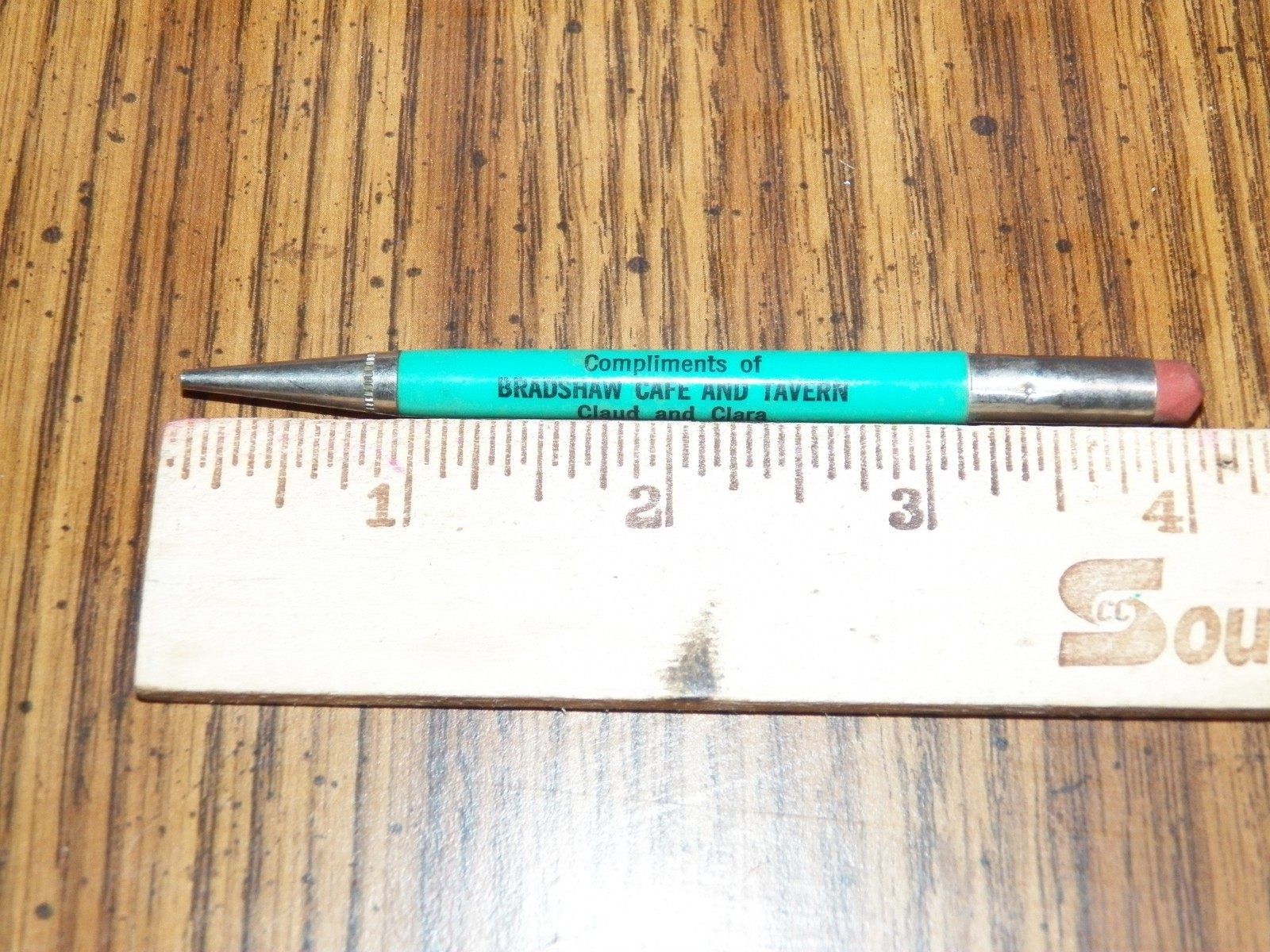 Vintage Advertising Mechanical Pencil - BRADSHAW CAFE and TAVERN; Bradshaw, NE