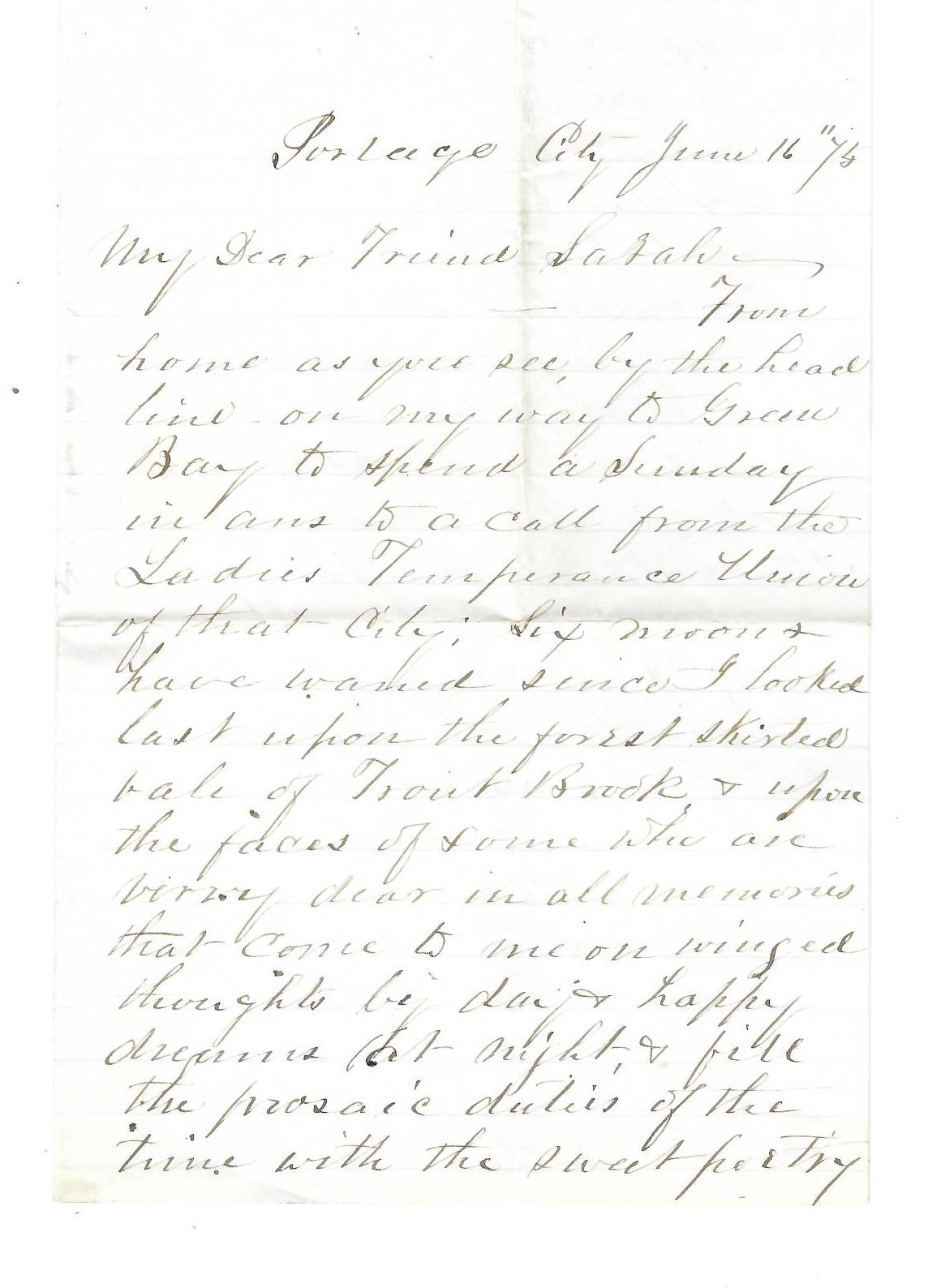 Wisconsin Man Writes Of Anti-Slavery Cause, Intemperance, Tilton-Beecher Affair