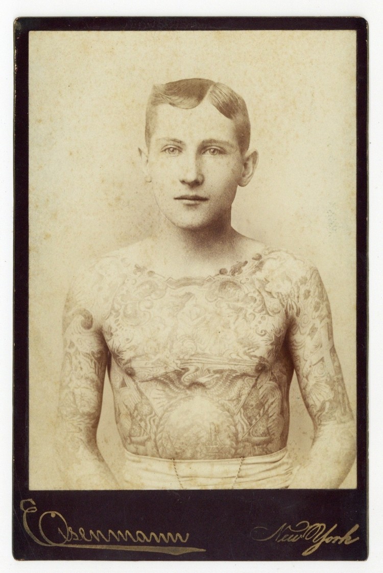 Tom Sidonia: Tattoo Boy, Circus Side Show Eisenmann Cabinet Photo Man J15569 Tom Sidonia: Tattoo Boy, Circus Side Show Eisenmann Cabinet Photo Man J15569