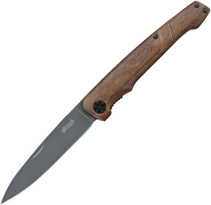 Walther BWK-1 Linerlock Walnut w/Leather Sheath Walther BWK-1 Linerlock Walnut w/Leather Sheath