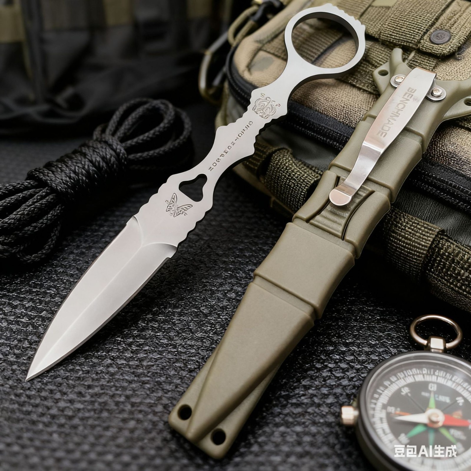Benchmade 176BKSN SOCP Dagger Sand Sheath 440C Black Sheath Tactical Knife