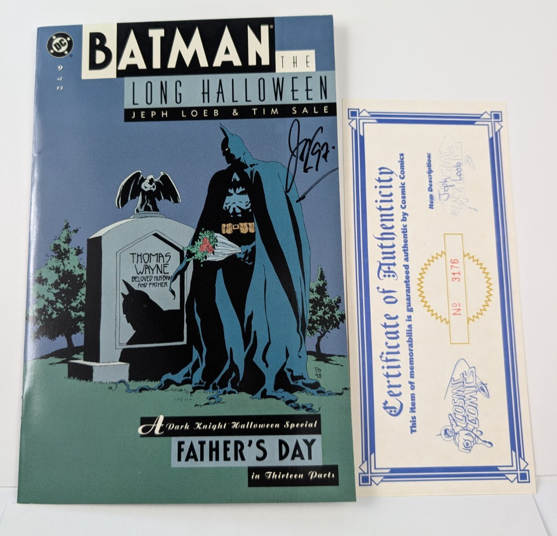 Batman The Long Halloween #9 SIGNED Jeph Loeb comic book w/ COA