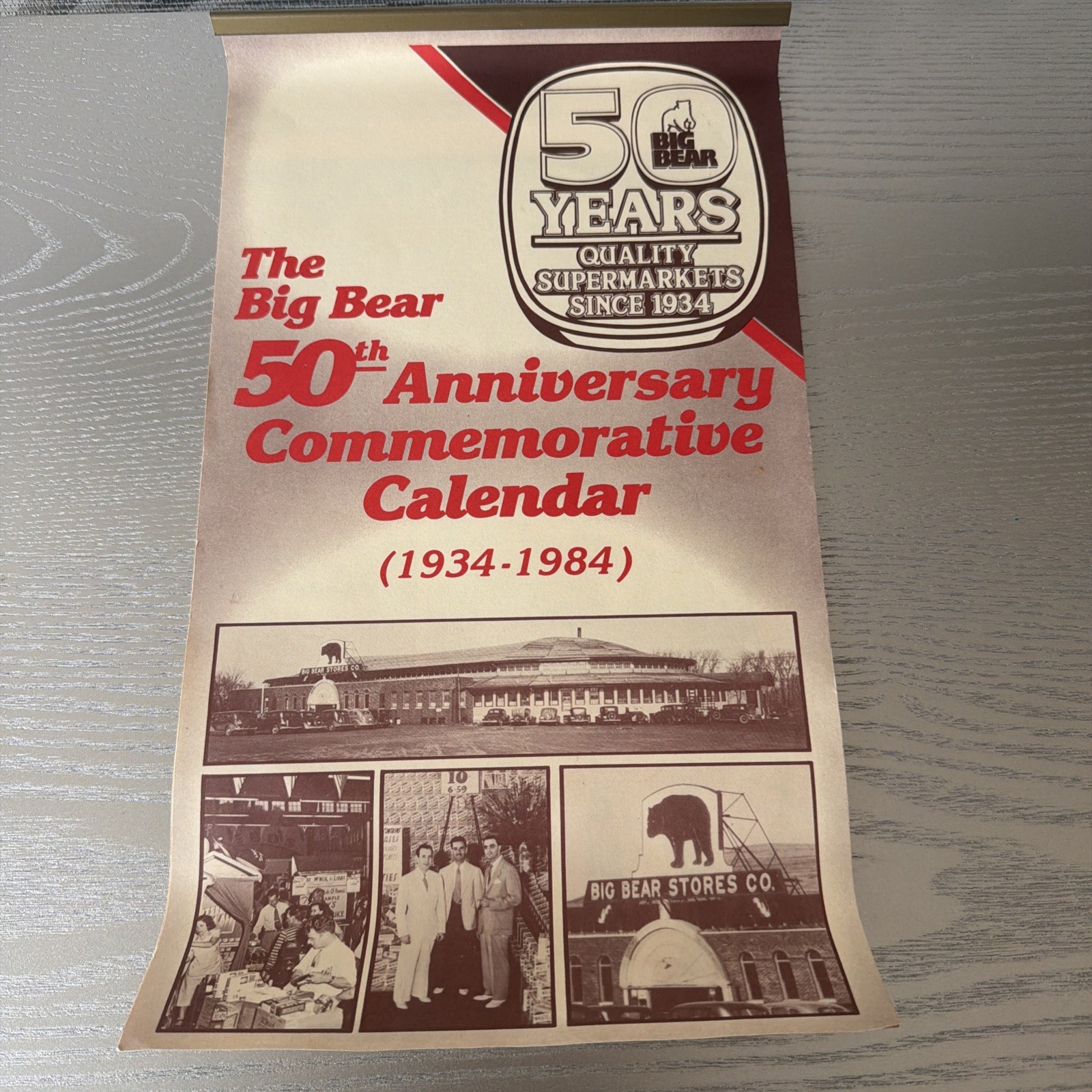 Vintage Big Bear Stores 50th Anniversary Calendar 1934-1984 Commemorative