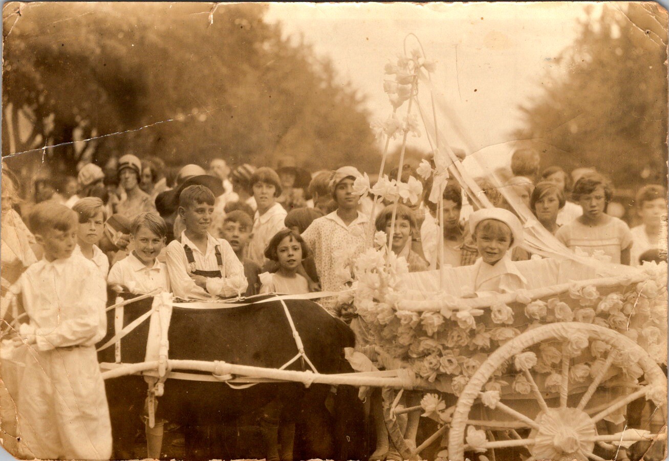 1920s Children's Baby Parade Photograph - Rose Cart & Pony - Crowd Scene 1920s Children's Baby Parade Photograph - Rose Cart & Pony - Crowd Scene