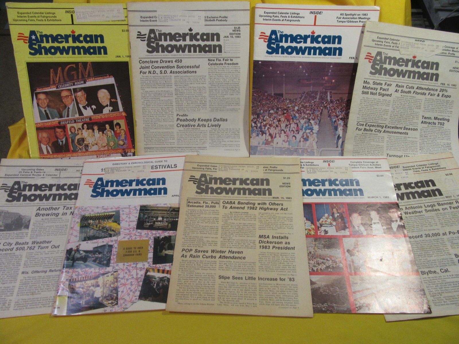 American Showman Magazine - Incredibly Rare 1983 Issues (Carnival Fairs & Fests)