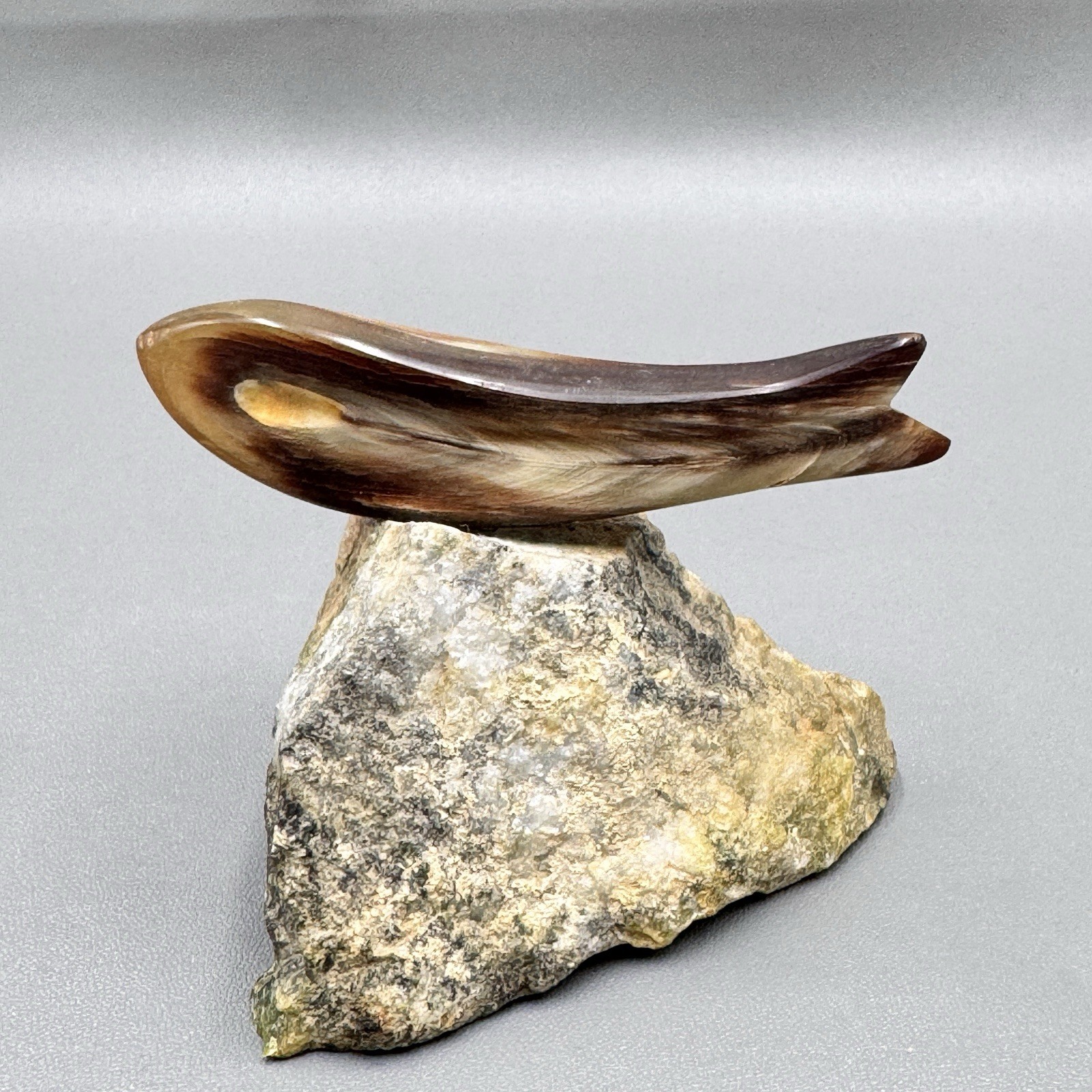 Connemara Marble Irish Horn Fish Gerard Hand Carved Stone Sculpture