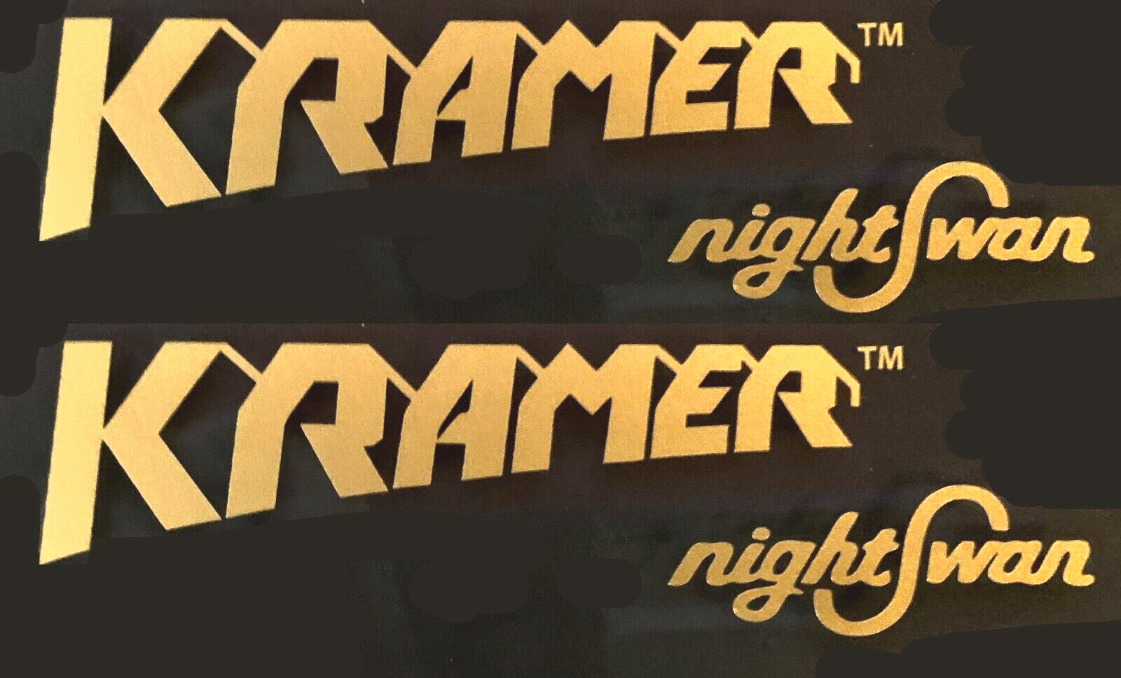 Kramer Night Swan Guitar 1Headstock Logo Decal, Vinyl, Metallic Gold, Radius USA