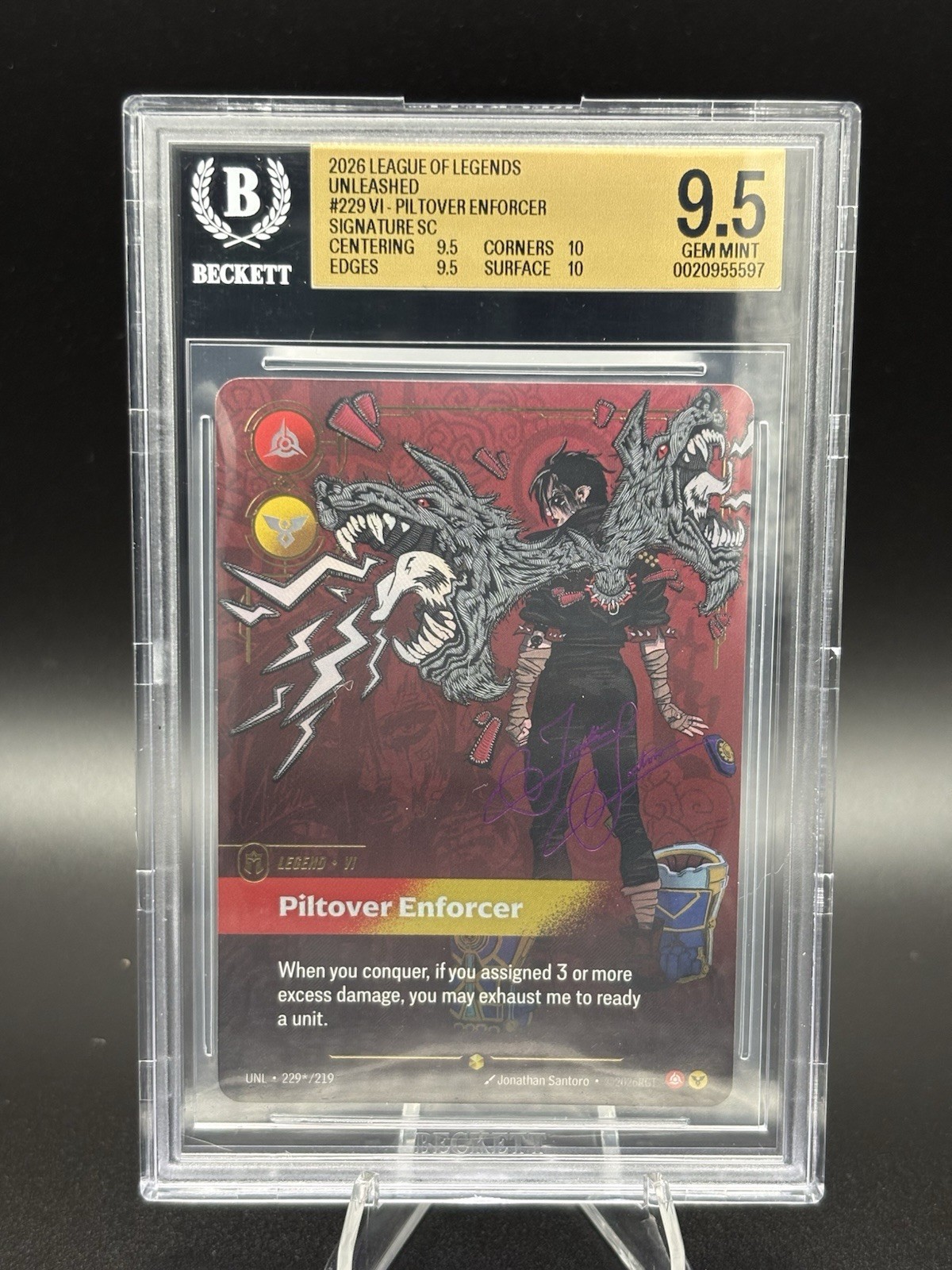 Vi - Piltover Enforcer Signature #229*/219 BGS 9.5 Gem Mint Vi - Piltover Enforcer Signature #229*/219 BGS 9.5 Gem Mint