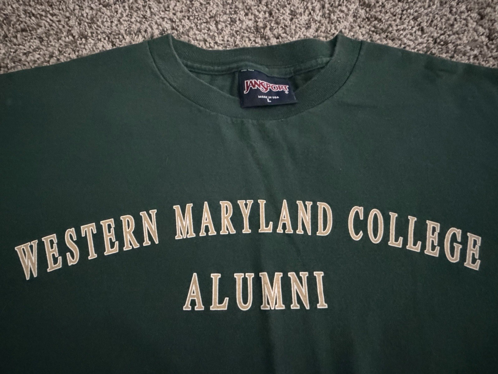 Western Maryland College Alumni Tshirt Size Large, Green