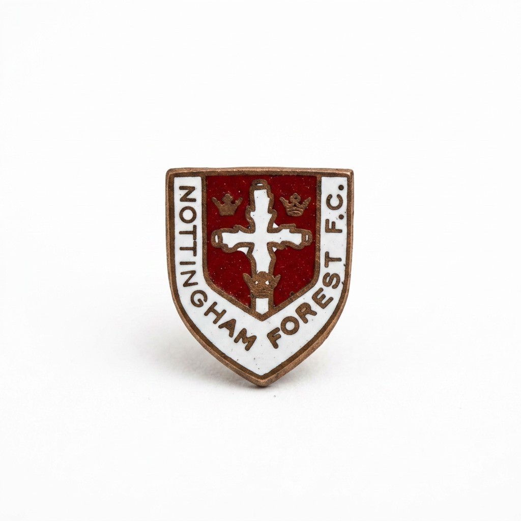 Vintage Nottingham Forest FC Enamel Supporters Badge Pre-1974 Crest - 1 Piece