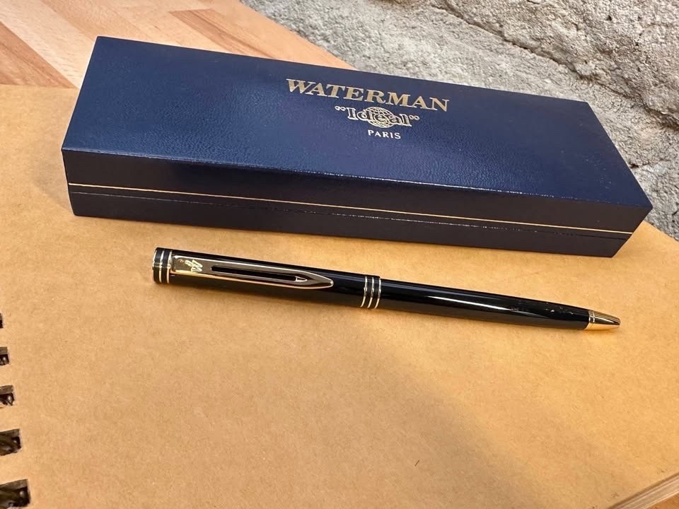 Waterman Exclusive Black Lacquer & Gold Ballpoint Pen | NOS | Branded ARCO Spark