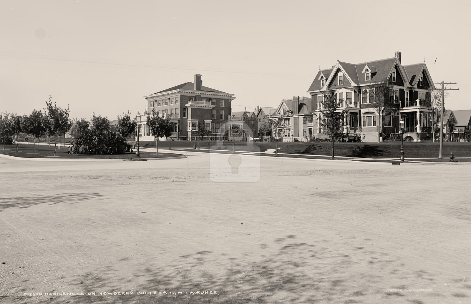 Residences on Newberry Boulevard Milwaukee WI c1890s RPPC Photo Postcard COPY