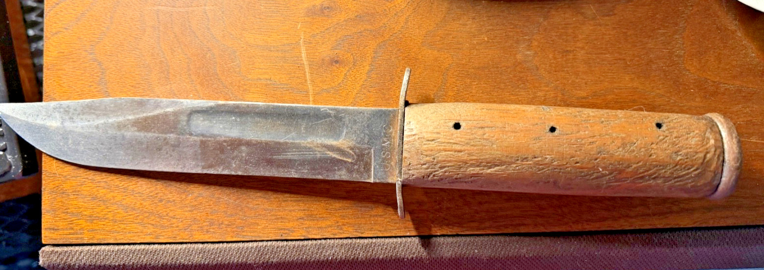 Original 1943 WW2 USMC MK 2 Ka-Bar THEATER MADE HANDLE Camillus NY Original 1943 WW2 USMC MK 2 Ka-Bar THEATER MADE HANDLE Camillus NY