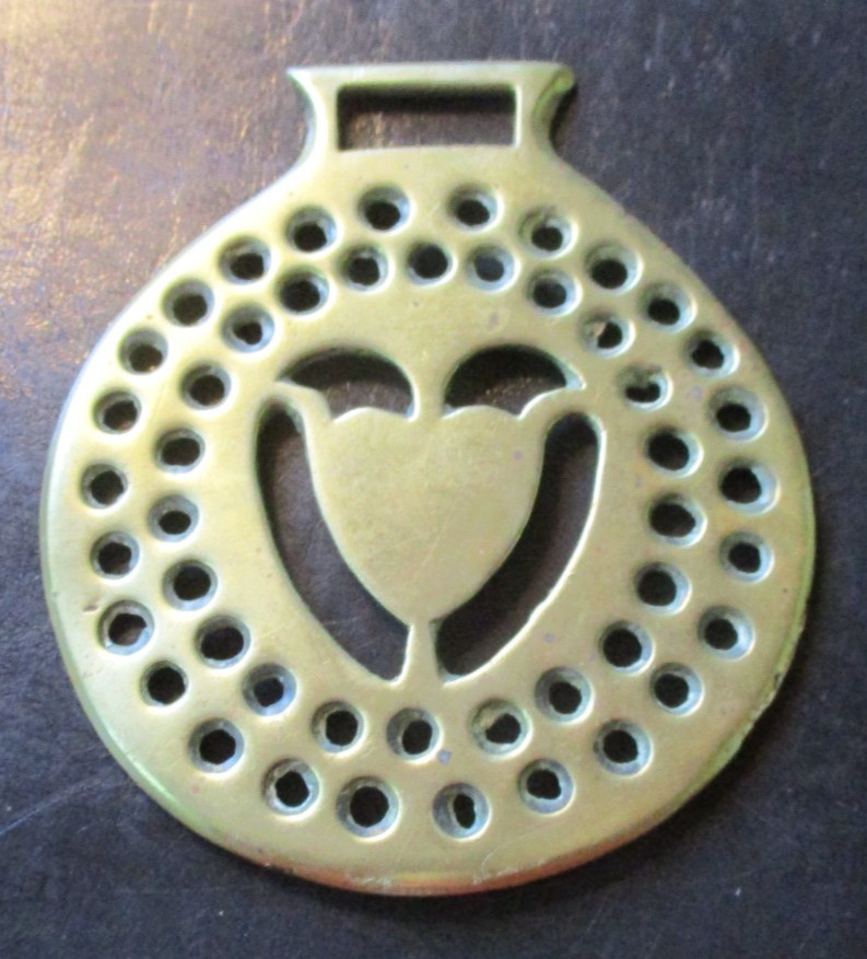 Vtg. British Brass Horse Equestrian Bridle Medallion