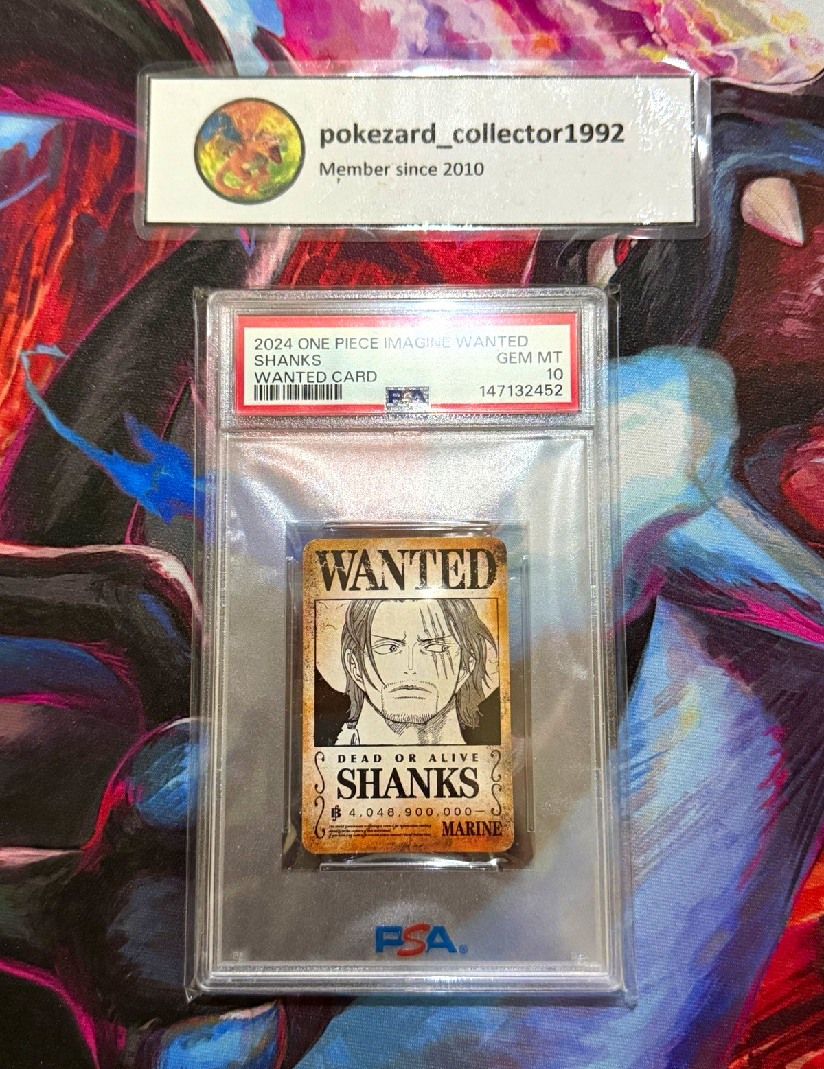 2024 One Piece Imagine Wanted Shanks Wanted Card PSA 10 Low Pop