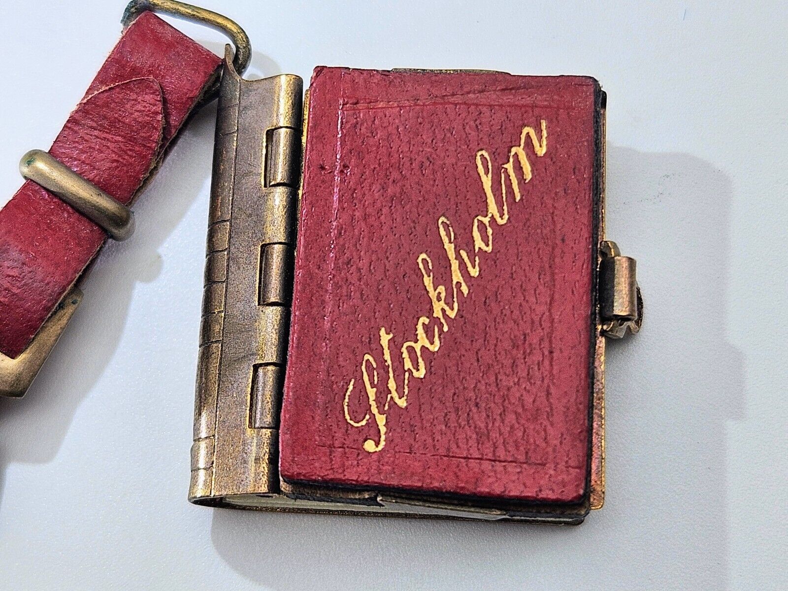 Vintage Stockholm Sweden Keychain Souvenir Photo Book
