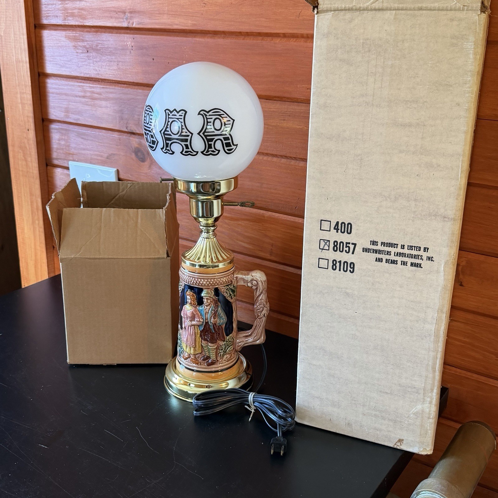New In Box Vintage German Beer Stein Bar Globe Functional Lamp Man Cave New In Box Vintage German Beer Stein Bar Globe Functional Lamp Man Cave