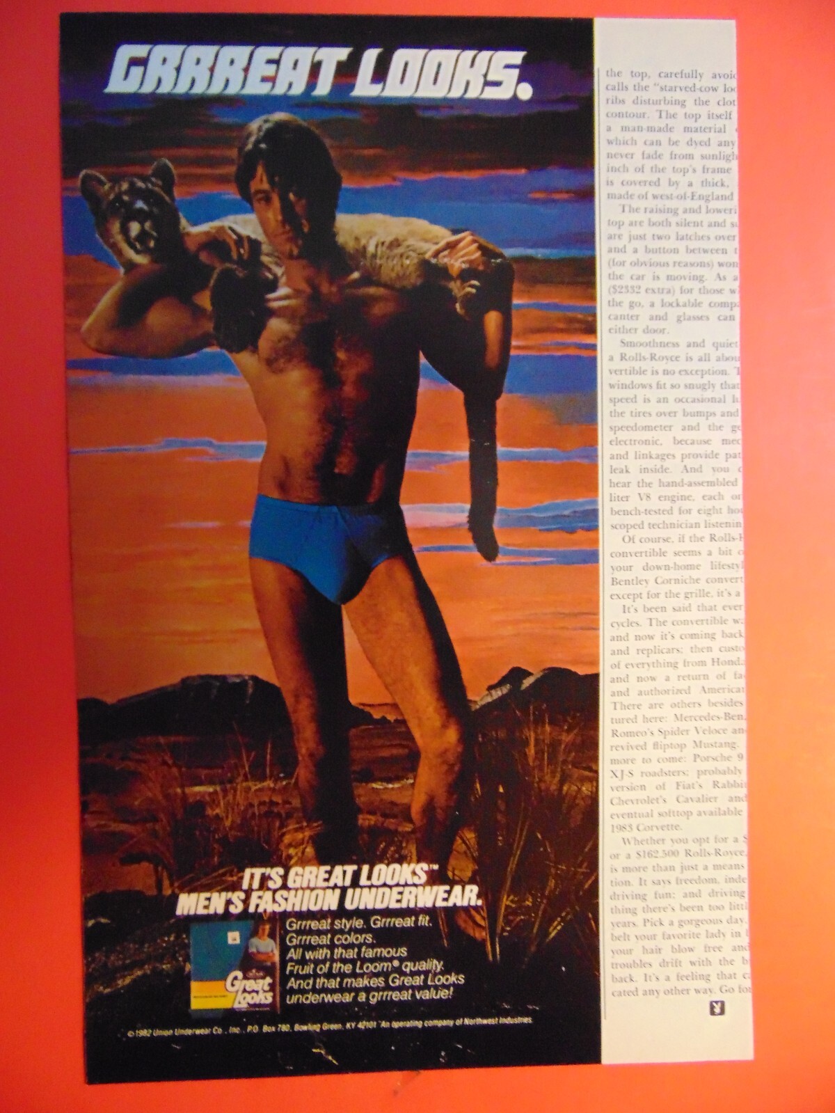 1982 GREAT LOOKS Men's Fashion Underwear vintage print ad
