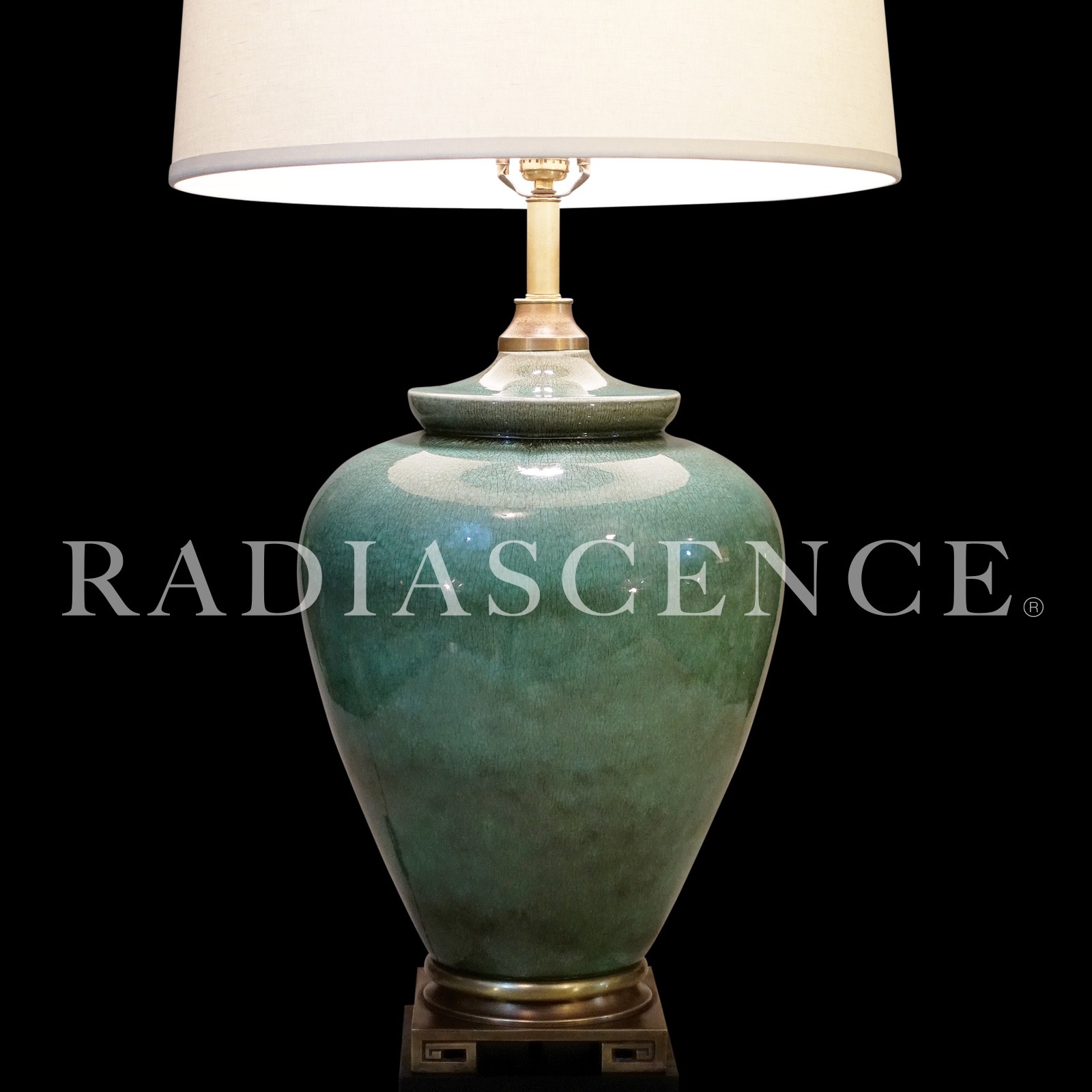 MASSIVE MARBRO CELEDON GINGER JAR MODERN CERAMIC ART POTTERY TABLE LAMP 60\'s MASSIVE MARBRO CELEDON GINGER JAR MODERN CERAMIC ART POTTERY TABLE LAMP 60\'s