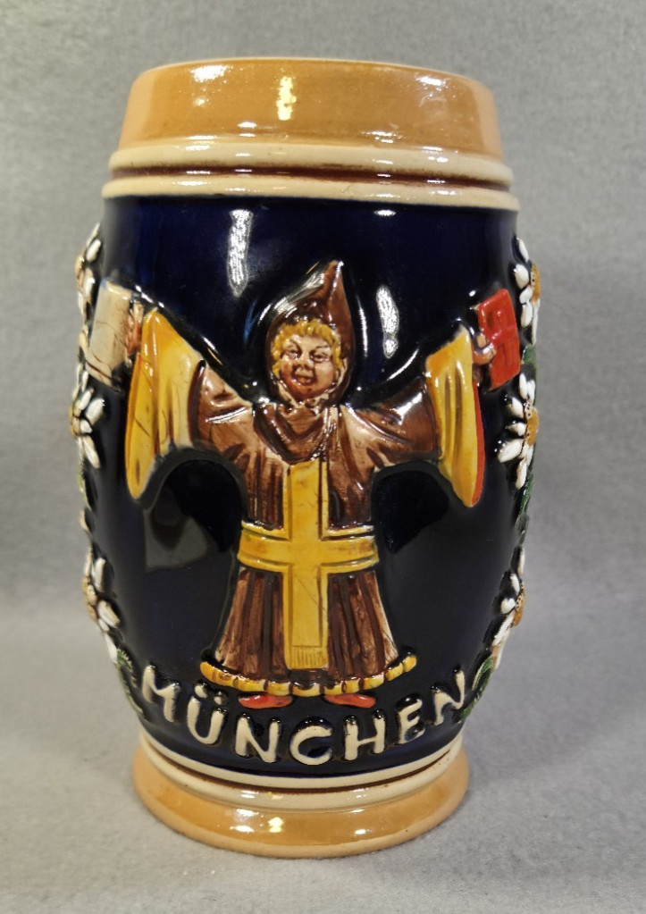 King West Germany Beer Stein Child Monk Munchen 6 1/2 King West Germany Beer Stein Child Monk Munchen 6 1/2