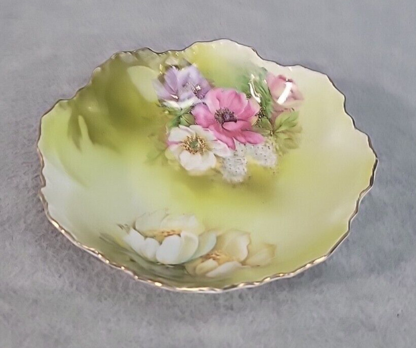 Vintage R S Germany Prussia Hand Painted Floral Porcelain Dish 5\ Vintage R S Germany Prussia Hand Painted Floral Porcelain Dish 5\
