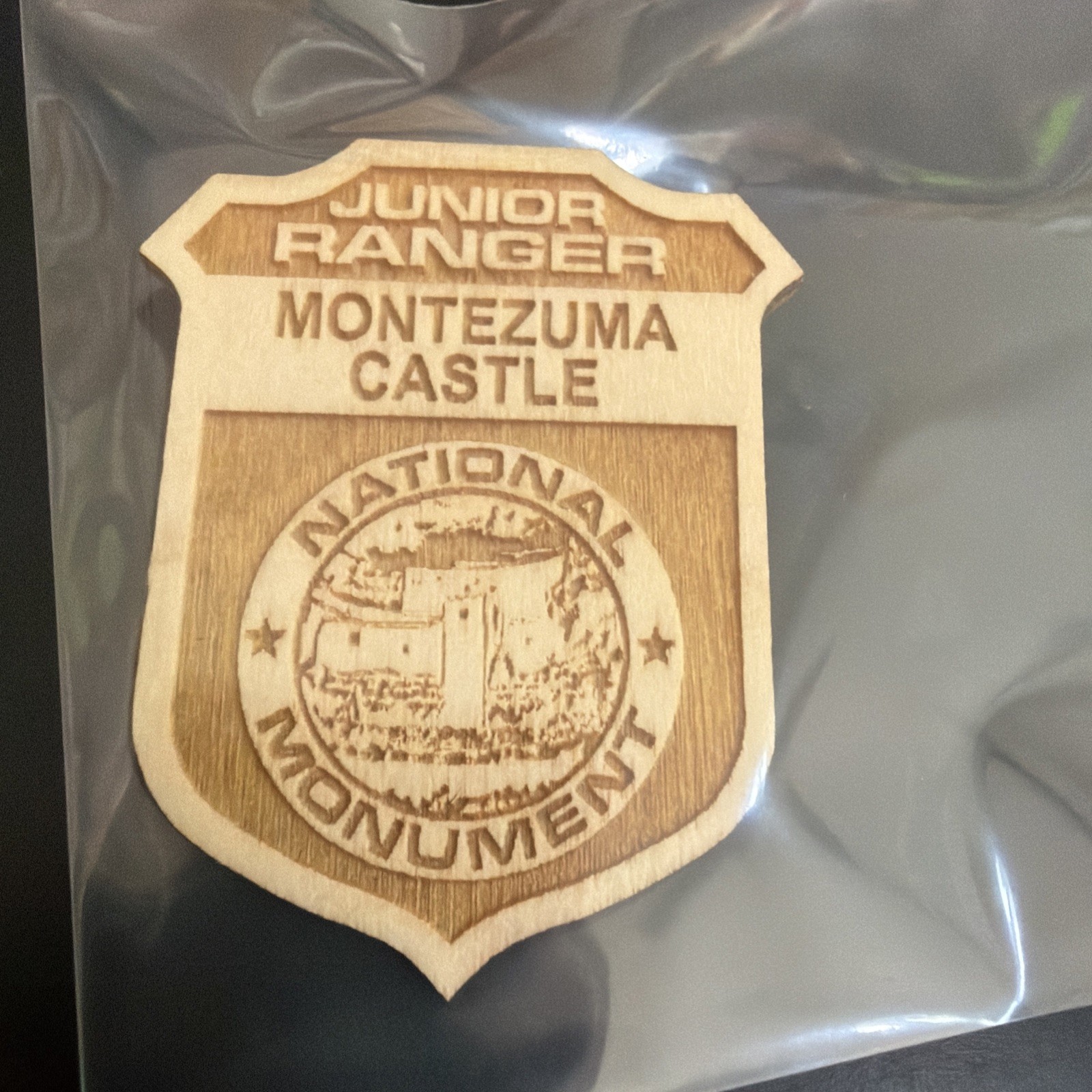 Vintage Montezuma Castle National Monument Junior Ranger Badge Wooden Pin