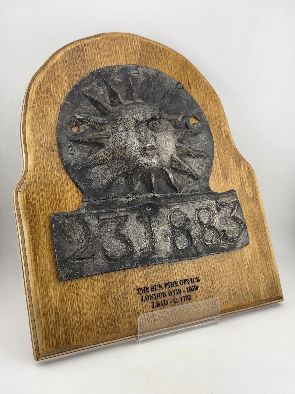 A Stunning Original 18th C (1735) The Sun Fire Insurance Office Lead Fire Mark. A Stunning Original 18th C (1735) The Sun Fire Insurance Office Lead Fire Mark.