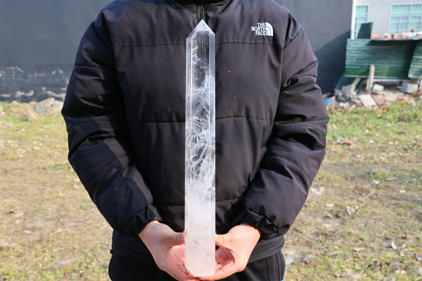 4.48LB Top Natural Clear Quartz obelisk Crystals Tower Point Wand Reiki Energ