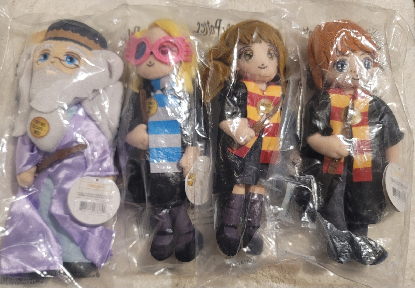 Lot of 4 Harry Potter Dumbledore, Weasley, Hermione, Luna Wizards Spell Sound 8