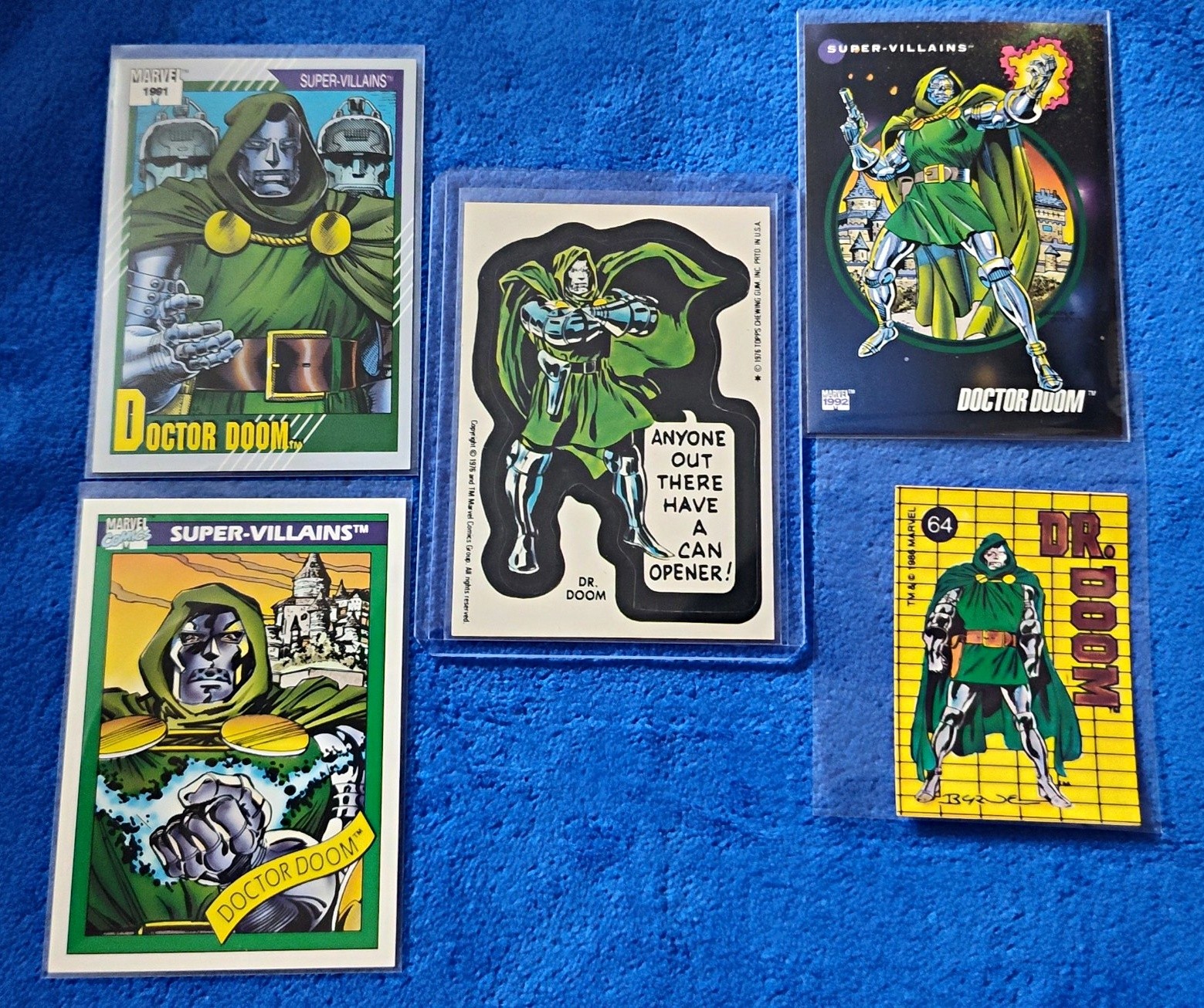 Marvel Super-Villains Doctor Doom 1976 Sticker. +1990, 91 & 92 Lot.