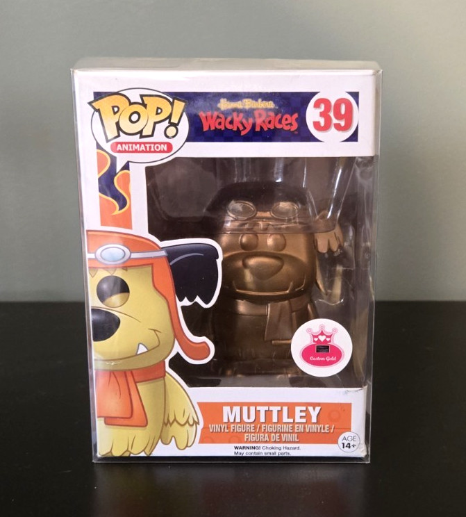 Funko Pop Animation Wacky Races Muttley - Custom Gold #39 w/ Protector RARE Funko Pop Animation Wacky Races Muttley - Custom Gold #39 w/ Protector RARE