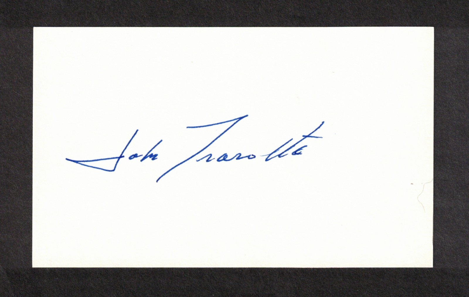 John Travolta American Actor Original Signed Autograph 3x5 Index Card