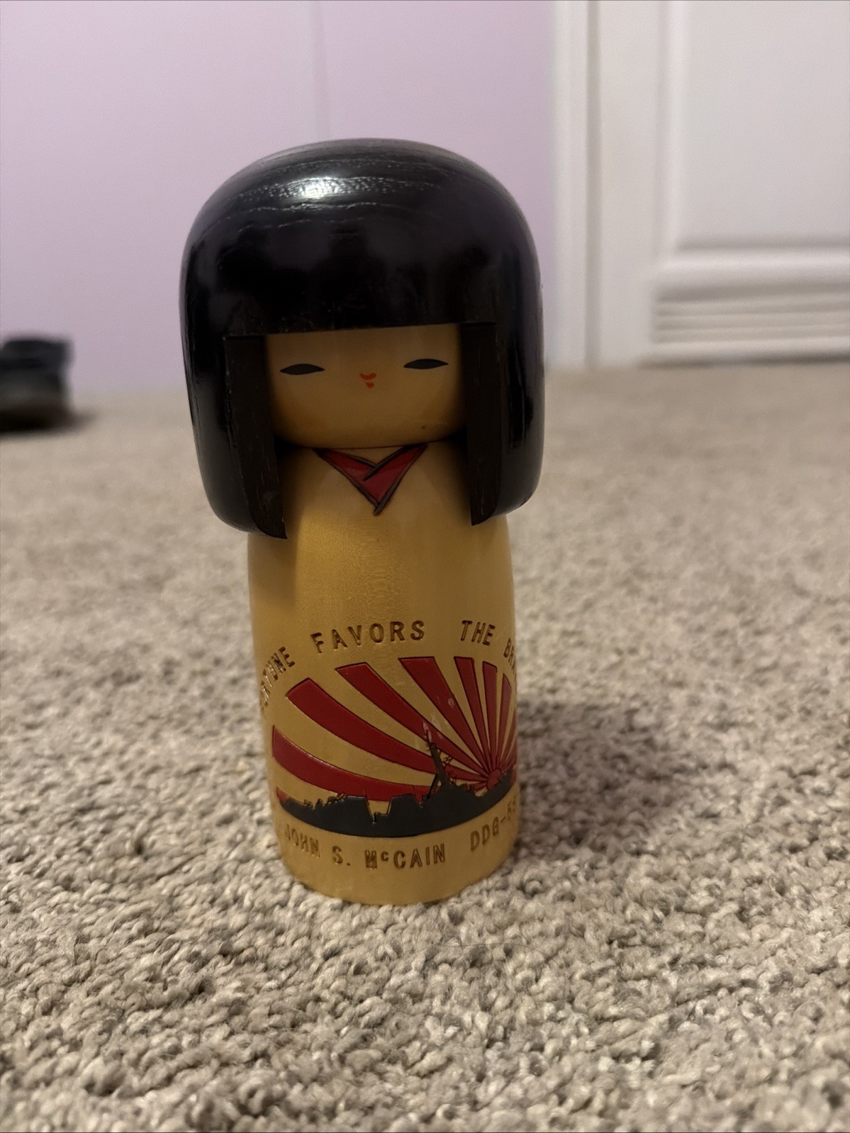 Vintage Wooden Kokeshi Doll 6” Made In Japan