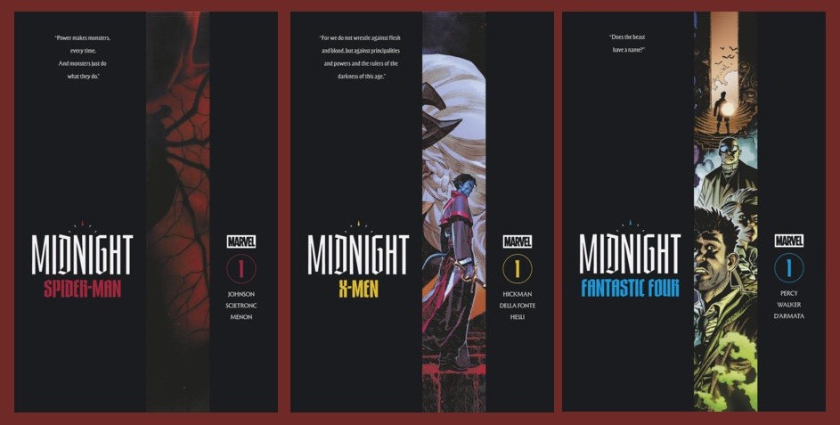 MARVEL MIDNIGHT #1 SPIDER-MAN X-MEN FANTASTIC FOUR set (3) 1st print HORROR R NM