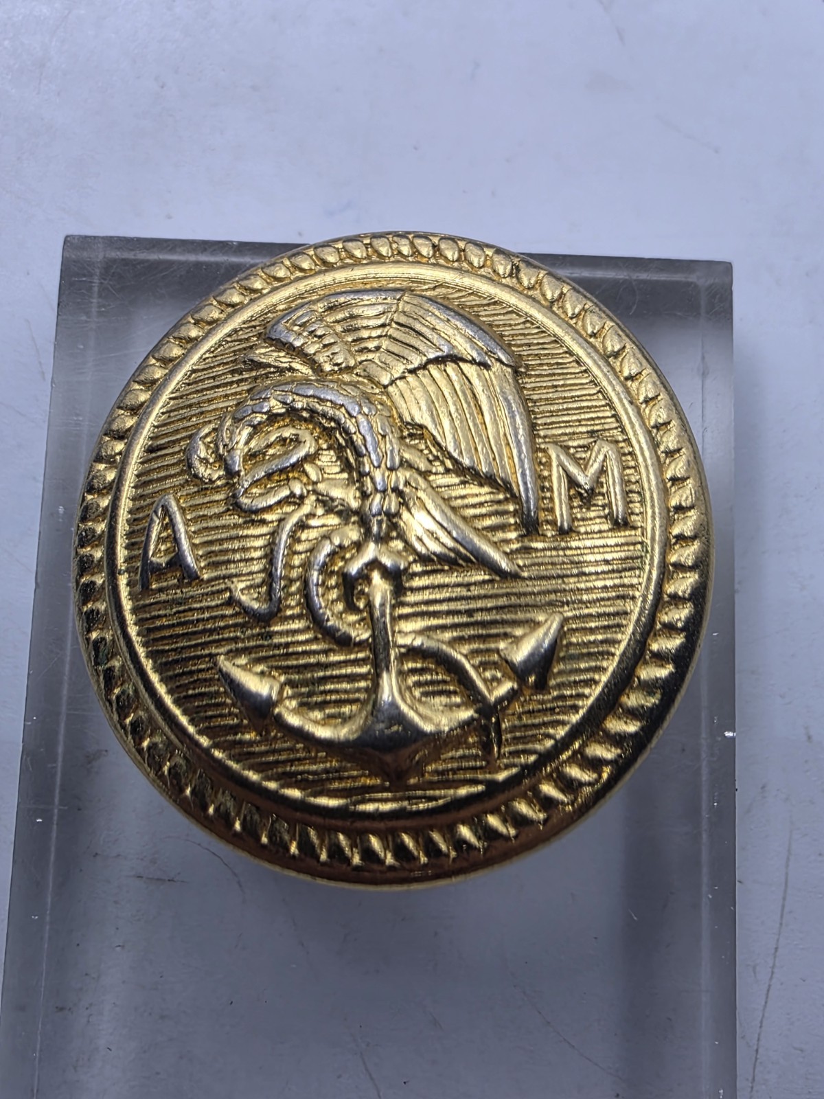 Mexican Early Navy Military Button Armada de Mexico 1920s  25mm Wide