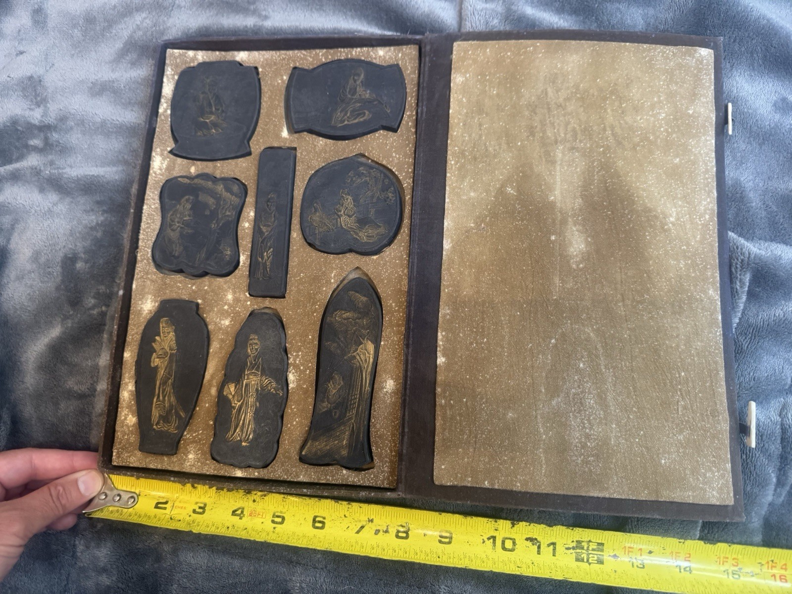 Antique Chinese Hu Kaiwen Ink Cake Set 8pc Beautiful Ladies Dream of RedChamber 