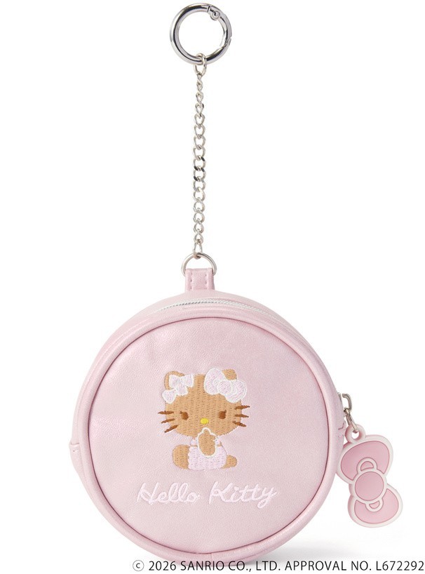 GRL Sanrio Sunburn Hello Kitty Circle Pouch with Double Pink Ribbons Japan 2026