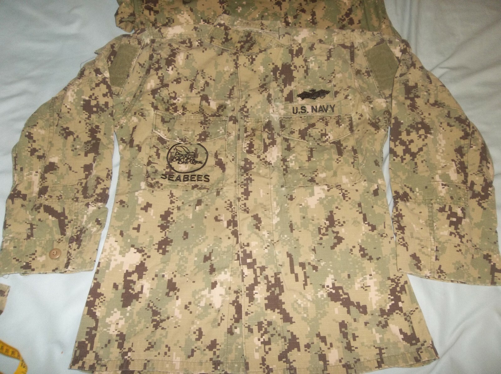 NSW Naval Working Uniform Shirt Blouse Jacket Coat USA Made AOR2 Sea Bees CB SOF