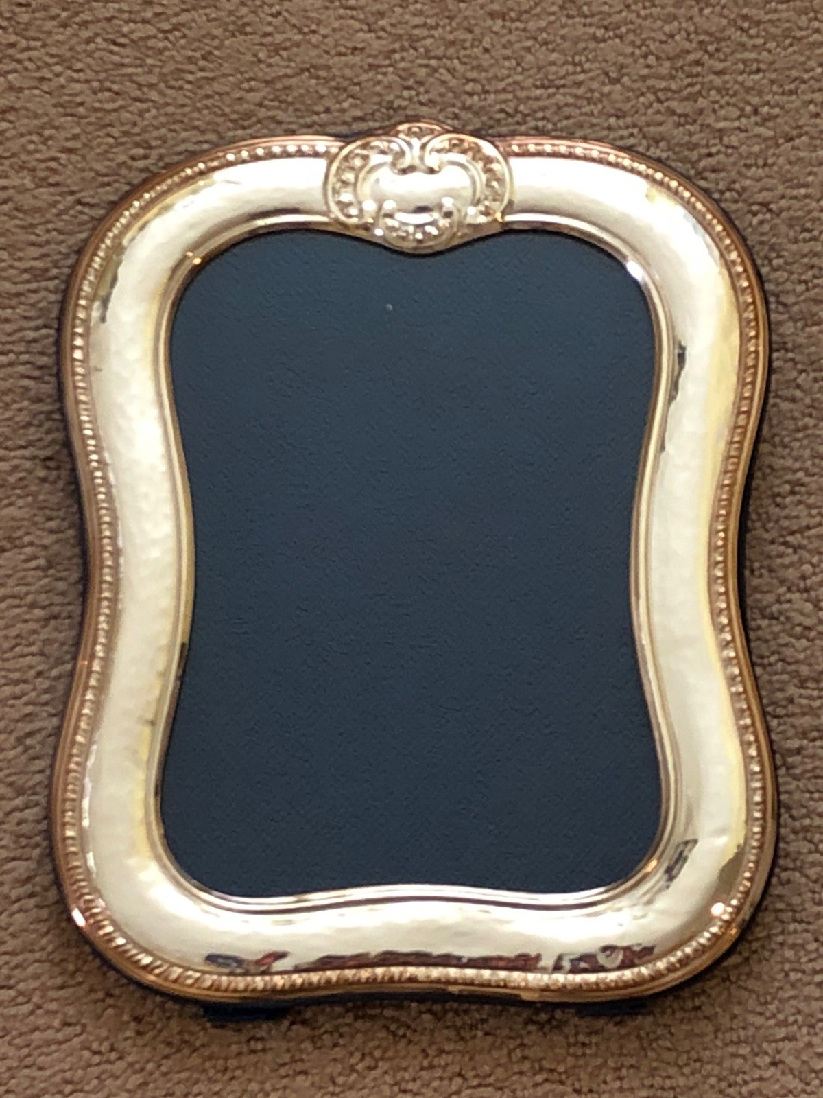 Vintage Sterling Silver Hammered Finish 5x7 Photo Picture Frame - Made In Italy
